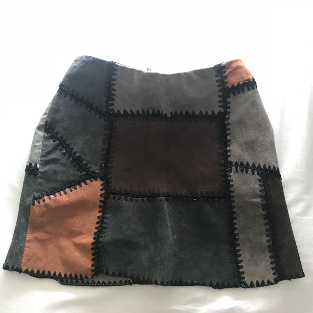 Zara suede patchwork skirt